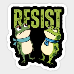 Resist-Frog Sticker